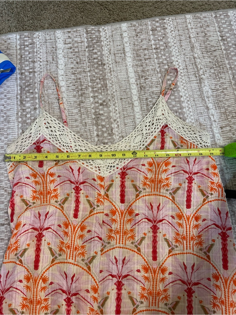 Haute Hippie Style Women’s Bohemian Pink/Orange Palm Print Maxi Slip Dress - Picture 4 of 6